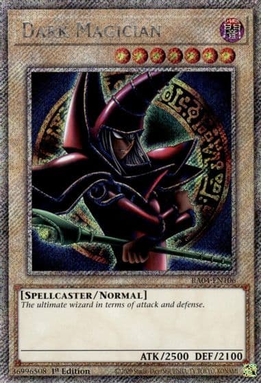 Dark Magician Arkana Platinum Secret Rare Quarter Century Stampede Yu-Gi-Oh! card