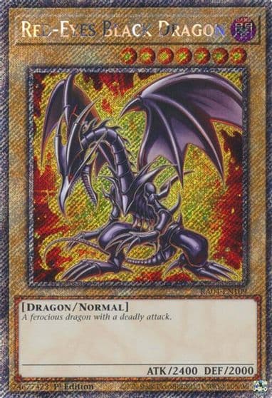 Red Eyes Black Dragon 7th Art Platinum Secret Rare Quarter Century Stampede Yu-Gi-Oh! card
