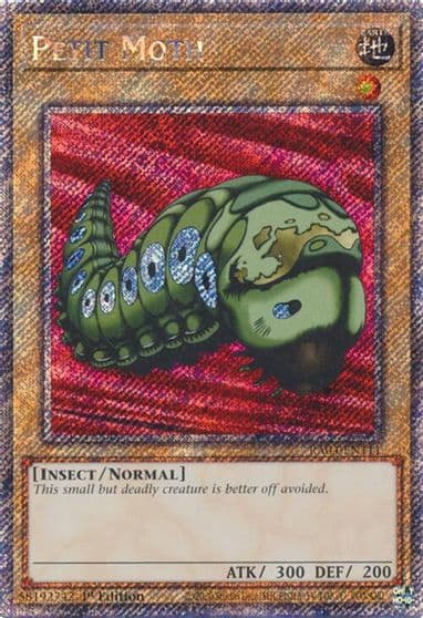 Petit Moth Platinum Secret Rare Quarter Century Stampede Yu-Gi-Oh! card