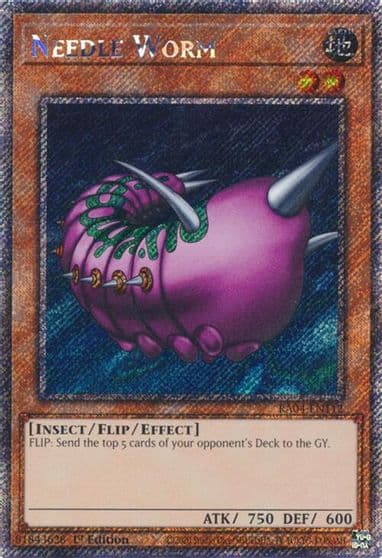 Needle Worm Platinum Secret Rare Quarter Century Stampede Yu-Gi-Oh! card