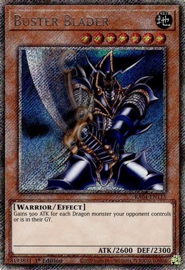 Buster Blader Platinum Secret Rare Quarter Century Stampede Yu-Gi-Oh! card