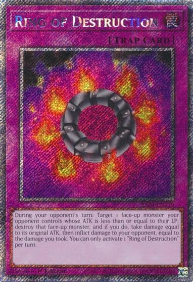 Ring of Destruction Platinum Secret Rare Quarter Century Stampede Yu-Gi-Oh! card