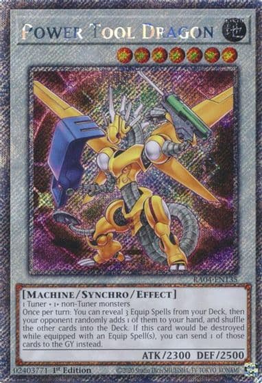 Power Tool Dragon Platinum Secret Rare Quarter Century Stampede Yu-Gi-Oh! card