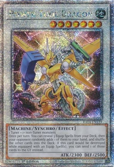 Power Tool Dragon Quarter Century Secret Rare Quarter Century Stampede Yu-Gi-Oh! card