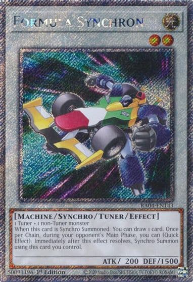 Formula Synchron Platinum Secret Rare Quarter Century Stampede Yu-Gi-Oh! card