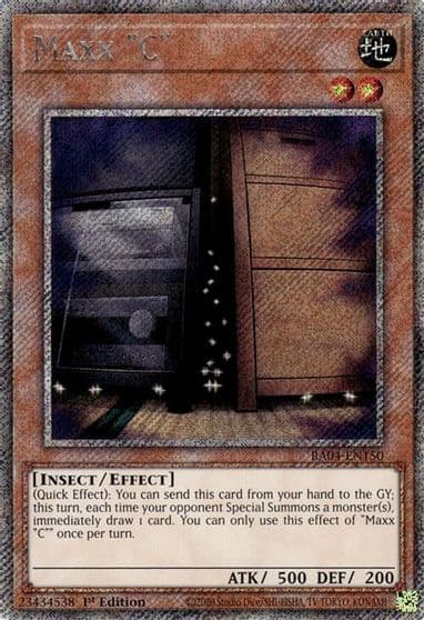 Maxx C Platinum Secret Rare Quarter Century Stampede Yu-Gi-Oh! card