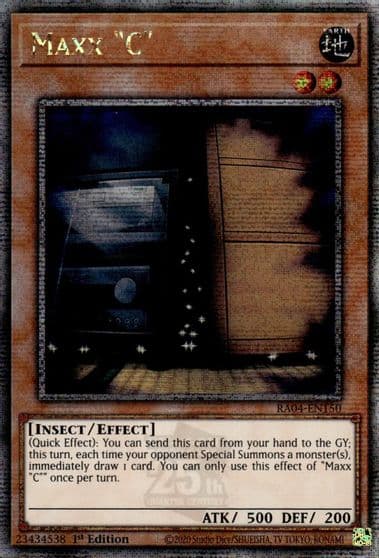 Maxx C Quarter Century Secret Rare Quarter Century Stampede Yu-Gi-Oh! card