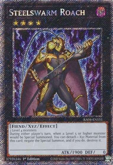 Steelswarm Roach Platinum Secret Rare Quarter Century Stampede Yu-Gi-Oh! card