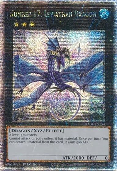 Number 17 Leviathan Dragon Quarter Century Secret Rare Quarter Century Stampede Yu-Gi-Oh! card