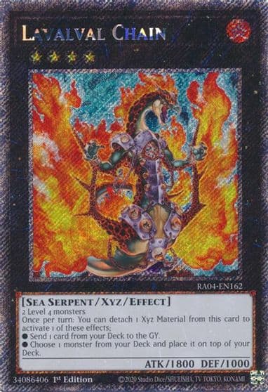 Lavalval Chain Platinum Secret Rare Quarter Century Stampede Yu-Gi-Oh! card