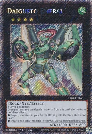 Daigusto Emeral Platinum Secret Rare Quarter Century Stampede Yu-Gi-Oh! card