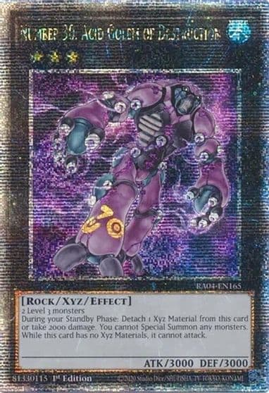 Number 30 Acid Golem of Destruction Quarter Century Secret Rare Quarter Century Stampede Yu-Gi-Oh! card