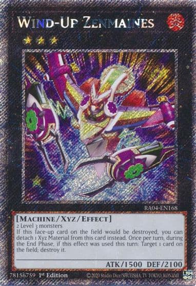 Wind Up Zenmaines Platinum Secret Rare Quarter Century Stampede Yu-Gi-Oh! card