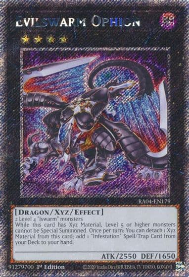 Evilswarm Ophion Platinum Secret Rare Quarter Century Stampede Yu-Gi-Oh! card
