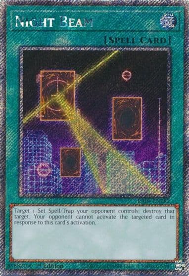 Night Beam Platinum Secret Rare Quarter Century Stampede Yu-Gi-Oh! card