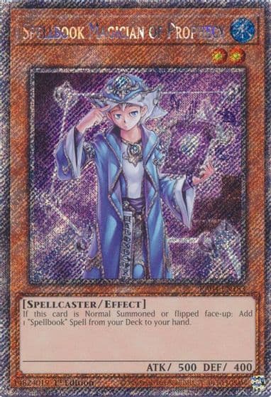 Spellbook Magician of Prophecy Platinum Secret Rare Quarter Century Stampede Yu-Gi-Oh! card