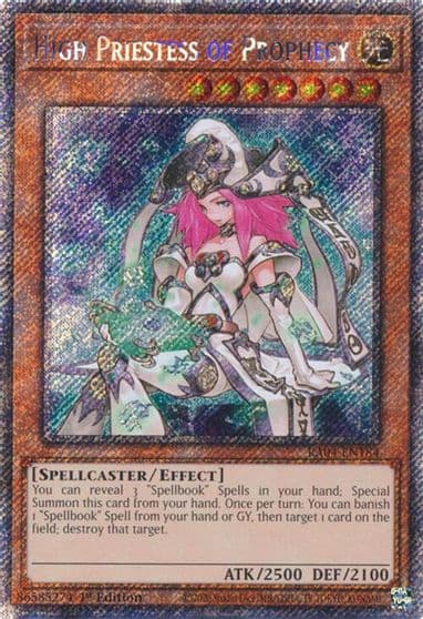 High Priestess of Prophecy Platinum Secret Rare Quarter Century Stampede Yu-Gi-Oh! card