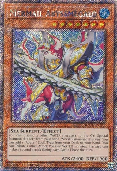 Mermail Abyssmegalo Platinum Secret Rare Quarter Century Stampede Yu-Gi-Oh! card