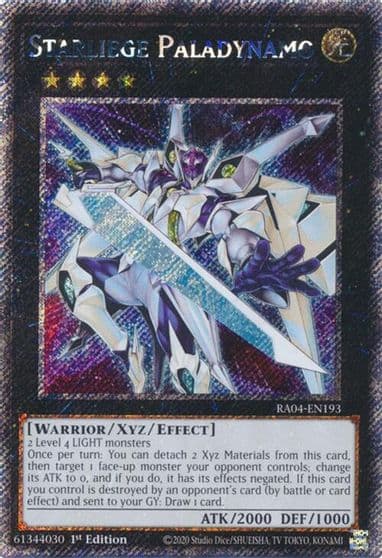 Starliege Paladynamo Platinum Secret Rare Quarter Century Stampede Yu-Gi-Oh! card