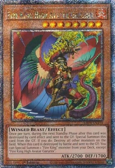 Fire King High Avatar Garunix Quarter Century Secret Rare Quarter Century Stampede Yu-Gi-Oh! card