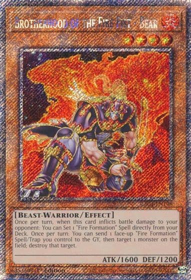 Brotherhood of the Fire Fist Bear Platinum Secret Rare Quarter Century Stampede Yu-Gi-Oh! card