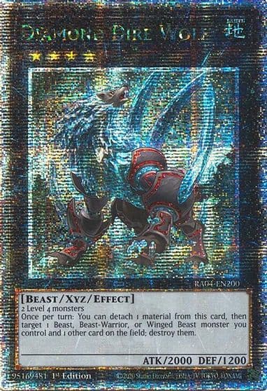 Diamond Dire Wolf Quarter Century Secret Rare Quarter Century Stampede Yu-Gi-Oh! card