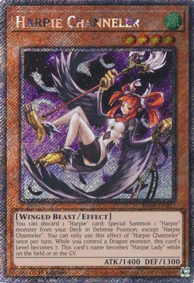 Harpie Channeler Platinum Secret Rare Quarter Century Stampede Yu-Gi-Oh! card