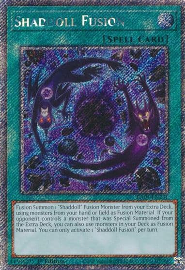 Shaddoll Fusion Platinum Secret Rare Quarter Century Stampede Yu-Gi-Oh! card