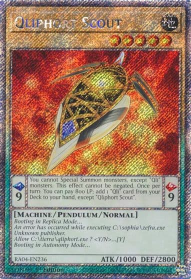 Qliphort Scout Platinum Secret Rare Quarter Century Stampede Yu-Gi-Oh! card