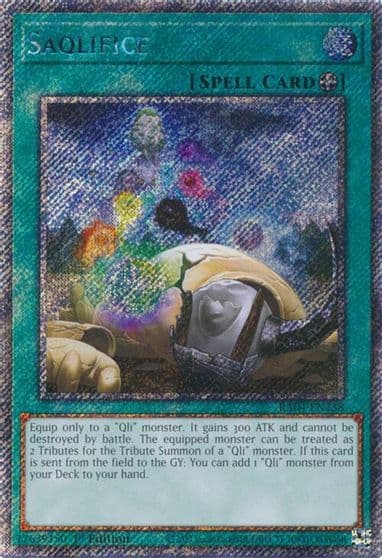 Saqlifice Platinum Secret Rare Quarter Century Stampede Yu-Gi-Oh! card