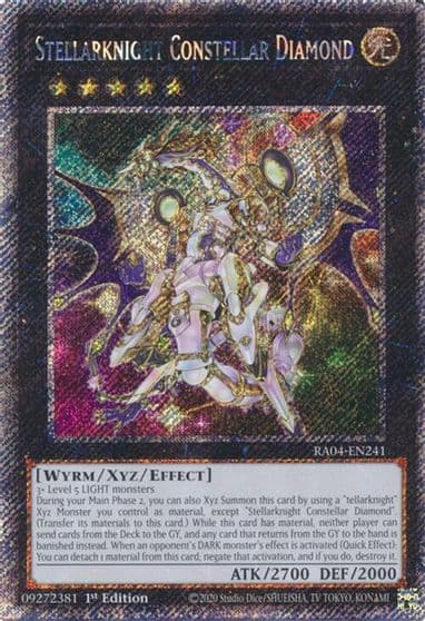 Stellarknight Constellar Diamond Platinum Secret Rare Quarter Century Stampede Yu-Gi-Oh! card