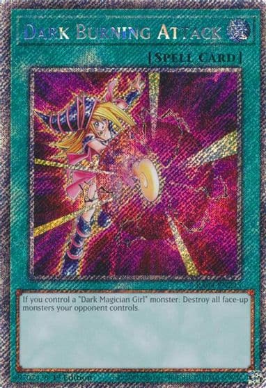 Dark Burning Attack Platinum Secret Rare Quarter Century Stampede Yu-Gi-Oh! card