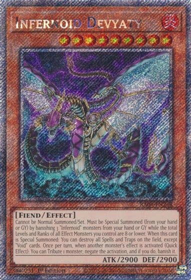 Infernoid Devyaty Platinum Secret Rare Quarter Century Stampede Yu-Gi-Oh! card