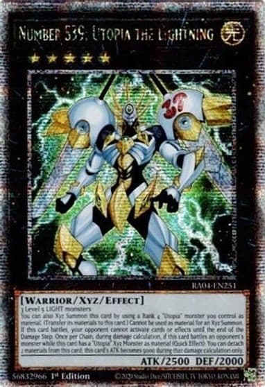 Number S39 Utopia the Lightning Quarter Century Secret Rare Quarter Century Stampede Yu-Gi-Oh! card