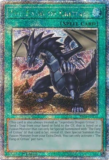 The Fang of Critias Quarter Century Secret Rare Quarter Century Stampede Yu-Gi-Oh! card