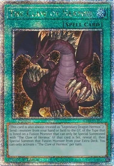 The Claw of Hermos Quarter Century Secret Rare Quarter Century Stampede Yu-Gi-Oh! card