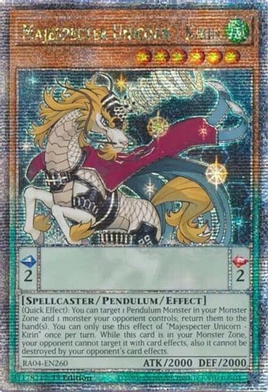 Majespecter Unicorn Kirin Quarter Century Secret Rare Quarter Century Stampede Yu-Gi-Oh! card