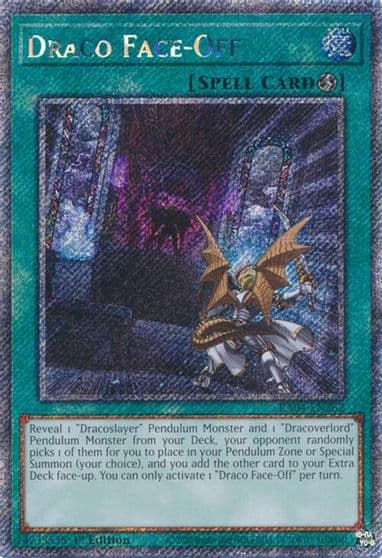 Draco Face Off Platinum Secret Rare Quarter Century Stampede Yu-Gi-Oh! card
