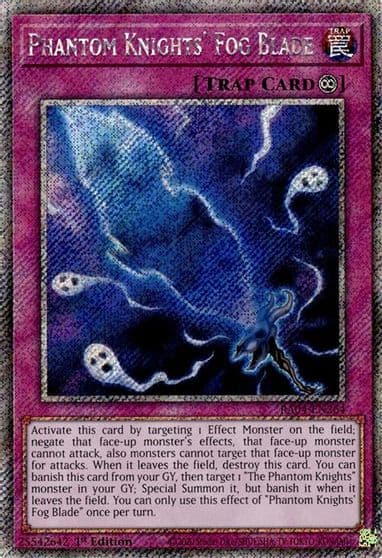 Phantom Knights Fog Blade Platinum Secret Rare Quarter Century Stampede Yu-Gi-Oh! card