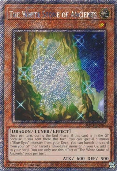 The White Stone of Ancients Platinum Secret Rare Quarter Century Stampede Yu-Gi-Oh! card