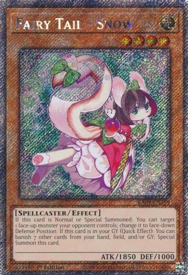 Fairy Tail Snow Platinum Secret Rare Quarter Century Stampede Yu-Gi-Oh! card