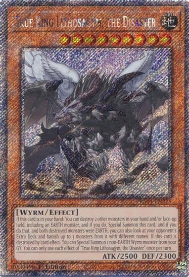 True King Lithosagym the Disaster Platinum Secret Rare Quarter Century Stampede Yu-Gi-Oh! card