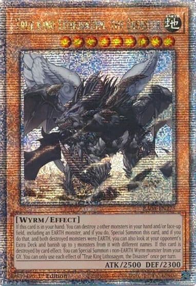 True King Lithosagym the Disaster Quarter Century Secret Rare Quarter Century Stampede Yu-Gi-Oh! card