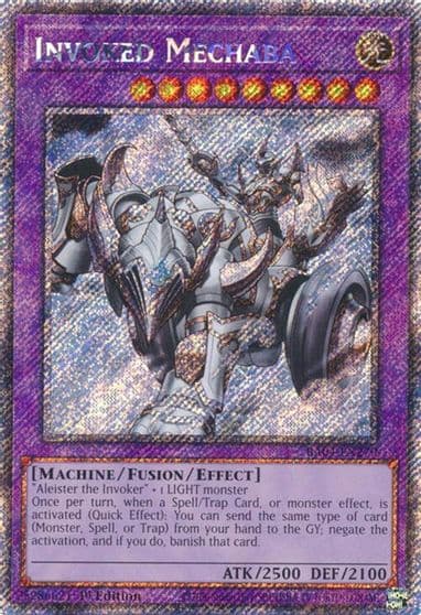 Invoked Mechaba Platinum Secret Rare Quarter Century Stampede Yu-Gi-Oh! card