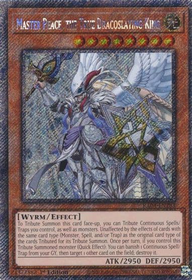 Master Peace the True Dracoslaying King Platinum Secret Rare Quarter Century Stampede Yu-Gi-Oh! card