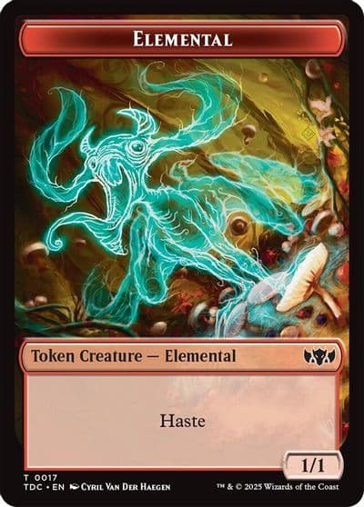 Elemental 0017 Warrior Double Sided Token Commander: Tarkir: Dragonstorm Magic card