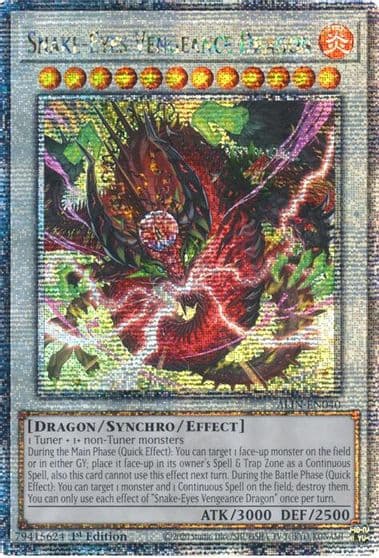 Snake Eyes Vengeance Dragon Quarter Century Secret Rare Alliance Insight Yu-Gi-Oh! card