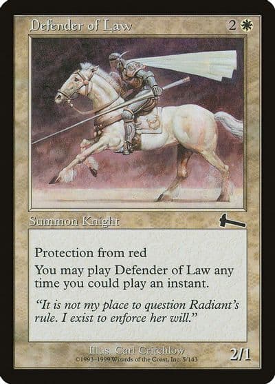 Defender of Law Urza's Legacy Magic card