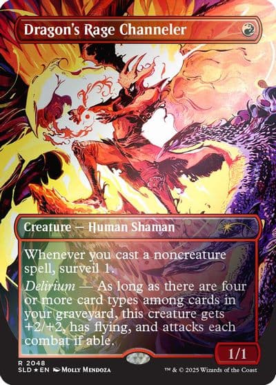 Dragons Rage Channeler 2048 Rainbow Foil Secret Lair Drop Series Magic card