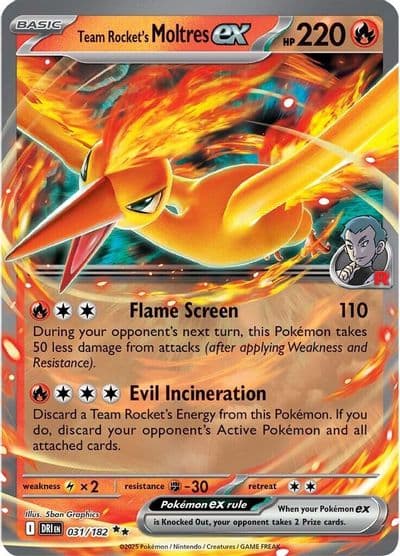 Team Rocket's Moltres ex SV10: Destined Rivals Pokemon card